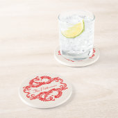 Rote Chic-Damask-Unterlage Untersetzer (Seite)