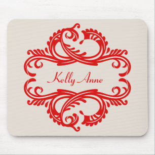 Rote Chic-Damaskus-Mauspad Mousepad