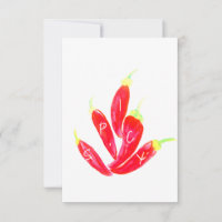 Rote Chili handgemalte Aquarellpaprikas