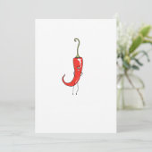 Rote Chili lustig Einladung (Stehend Vorderseite)
