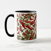 Rote Chili Paprika Vintage Muster Tasse (Links)