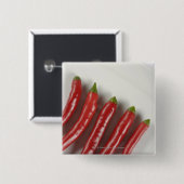 Rote Chili-Paprikaschoten Button (Vorne & Hinten)