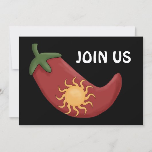Rote Chili-Pfeffer GRILLEN - Western-Party Einladung (Vorderseite)