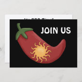 Rote Chili-Pfeffer GRILLEN - Western-Party Einladung (Vorne/Hinten)