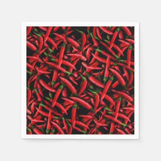 Rote Chili-Pfeffer-Muster Serviette (Vorderseite)