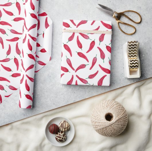 Rote Chili-Pfeffer-Verpackungspapier Geschenkpapier (Kunsthandwerk)