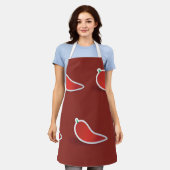 Rote Chili-Schote Schürze (Getragen)