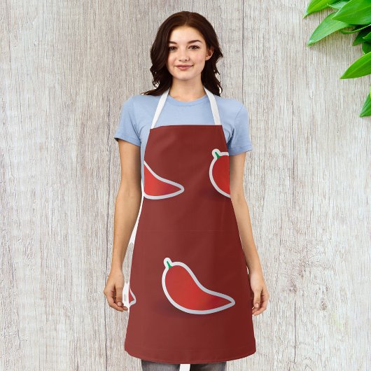 Rote Chili-Schote Schürze