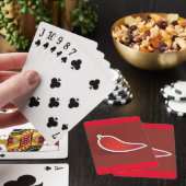 Rote Chili-Schote Spielkarten (In Situ)