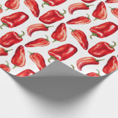 Rote Chili-Schoten Geschenkpapier (Ecke)