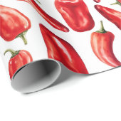 Rote Chili-Schoten Geschenkpapier (Rolleneckpunkt)