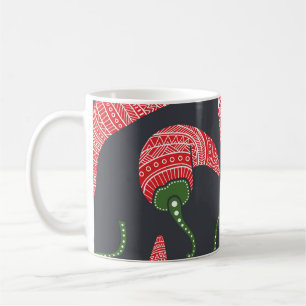Rote Chili-Schoten: nahtloses Vintage-Muster Kaffeetasse