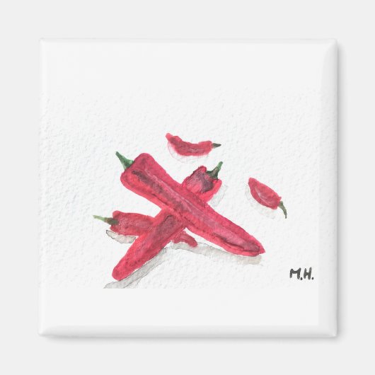 Rote Chilischoten Magnet (Vorne)