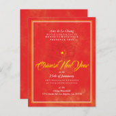 Rote China: Chinesische Neujahrseinladung Einladungspostkarte (Vorne/Hinten)