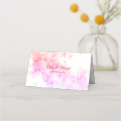 Rote Chinesische Hochzeit Aquarellkirsche Blüte Platzkarte (Rückseite)