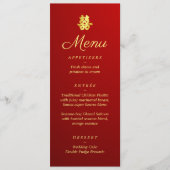 Rote chinesische Hochzeit mit doppeltem Glück Menükarte (Vorderseite)