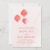 Rote chinesische Laternen. Hochzeit ostasiatischer Einladung (Vorderseite)