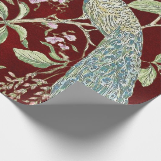 Rote Chinoiserie Piazza della Riforma Geschenkpapier (Ecke)