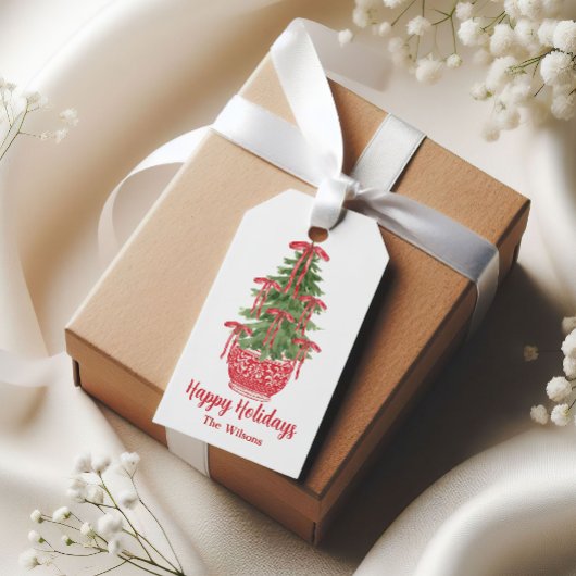 Rote Chinoiserie Topiraz Geschenkanhänger