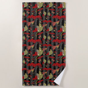 Rote Chokebeere Botanische Berries Streifen Strandtuch