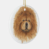 Rote Chow-Chow Verzierung Keramikornament (Rechts)