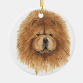 Rote Chow-Chow Verzierung Keramikornament (Vorne)