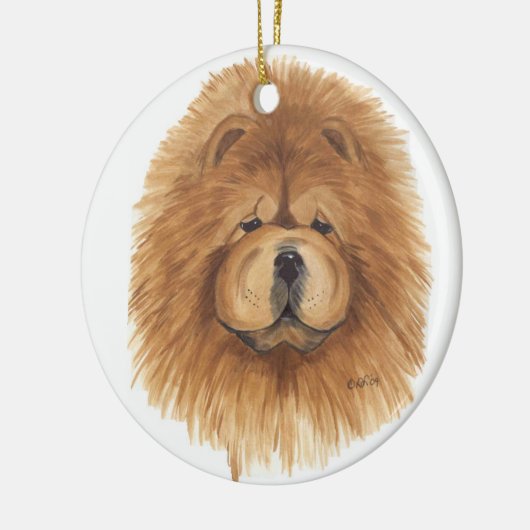 Rote Chow-Chow Verzierung Keramikornament (Links)