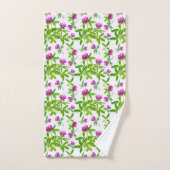 Rote Clovers mit grünen Blätter Badhandtuch Set (Handtuch)