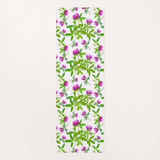 Rote Clovers mit grünen Blätter Yogamatte (Vorderseite)