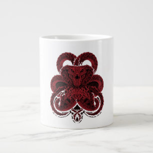 Rote Cobra Art Deco Schlangenillustration Jumbo-Tasse
