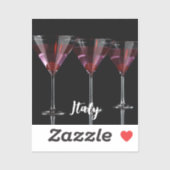 Rote Cocktails in Martini Glas mit Kirsche Aufkleber (Blatt)