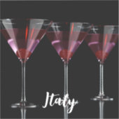 Rote Cocktails in Martini Glas mit Kirsche Aufkleber (Vorderseite)