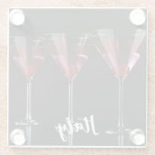 Rote Cocktails in Martini Glas mit Kirsche Glasuntersetzer (Rückseite)