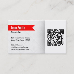 Rote Codebeautician-Visitenkarte des Aufkleber-QR Visitenkarte