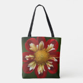Rote Collarette-Dahlie-Blume Tasche (Rückseite)