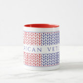 Rote Combo-Tasse "AMERIKAN VETERAN" Tasse (Zentrum)
