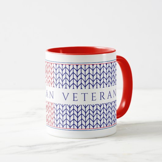 Rote Combo-Tasse "AMERIKAN VETERAN" Tasse (VorderseiteRechts)
