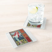 rote Coneyinselmeerjungfrau Glasuntersetzer (Schrägansicht)