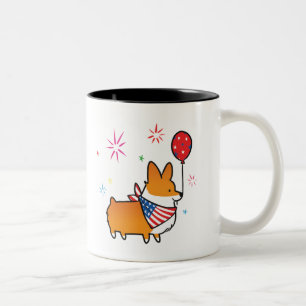 Rote Corgi-Amerika-Tasse CorgiThings Zweifarbige Tasse
