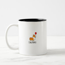 Rote Corgi-Amerika-Tasse | CorgiThings Zweifarbige Tasse