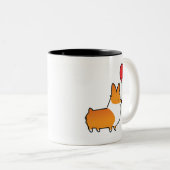Rote Corgi-Ballon-Tasse | CorgiThings Zweifarbige Tasse (VorderseiteRechts)