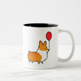 Rote Corgi-Ballon-Tasse | CorgiThings Zweifarbige Tasse