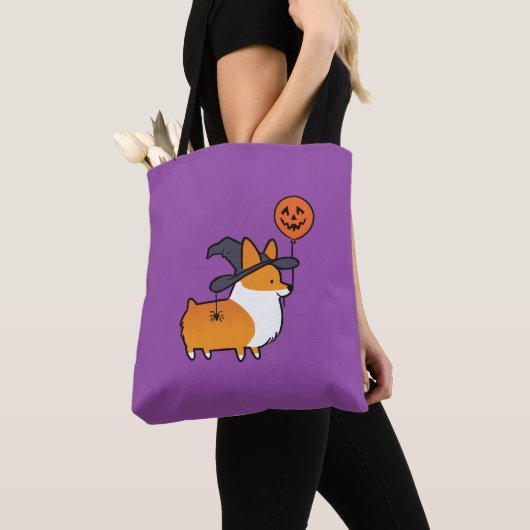 Rote Corgi-Halloween-Tasche Tasche (Von Nahem)