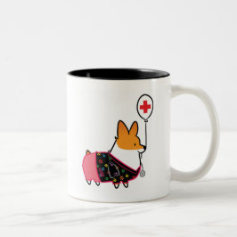 Rote Corgi-Krankenschwester-Tasse | CorgiThings Zweifarbige Tasse