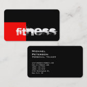 Rote Corner Red Black Fitness Business Card Visitenkarte (Vorne/Hinten)