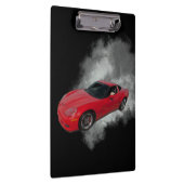 Rote Corvette mit grauem, rauchabnehmbarem Hinterg Klemmbrett (Rechts)