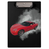 Rote Corvette mit grauem, rauchabnehmbarem Hinterg Klemmbrett (Vorderseite)