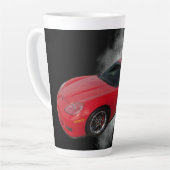 Rote Corvette mit grauem, rauchabnehmbarem Hinterg Milchtasse (Linke Ecke)