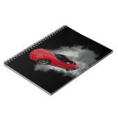 Rote Corvette mit grauem, rauchabnehmbarem Hinterg Notizblock (Linke Seite)
