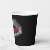 Rote Corvette mit grauem, rauchabnehmbarem Hinterg Pappbecher (Links)